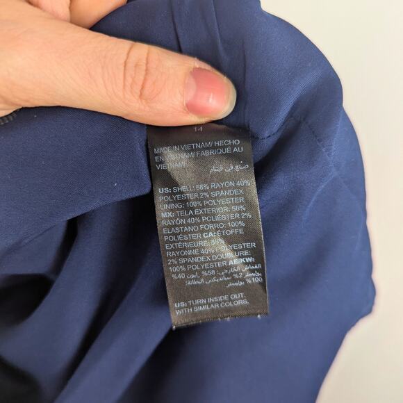 WHBM Skirt Womens 14 Gray Textured Pencil Office Career Business Stretch Midi - Picture 9 of 9